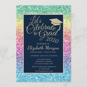 Invitation Parties scintillant Colorful Graduation Cap Gradua