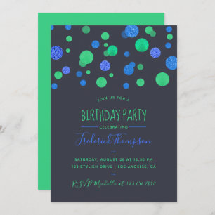 Invitation Parties scintillant Confetti Adulte Anniversaire F