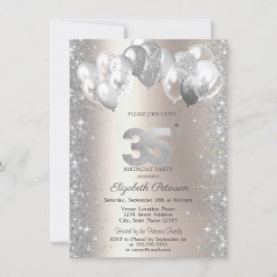 Invitation Parties scintillant Confetti Balloons Champagne 35