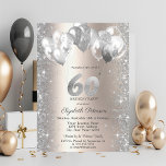 Invitation Parties scintillant Confetti Balloons Champagne 60<br><div class="desc">Un confetti de parties scintillant moderne,  chic et glamour,  et des ballons sur un arrière - plan de champagne.</div>