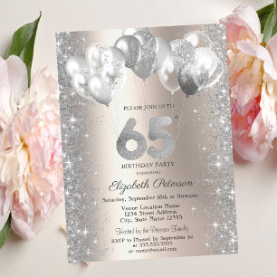 Invitation Parties scintillant Confetti Balloons Champagne 65