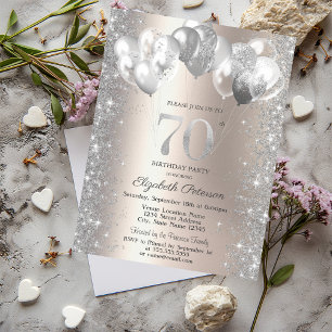 Invitation Parties scintillant Confetti Balloons Champagne 70