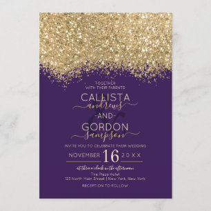 Invitation Parties scintillant Confetti de luxe moderne viol