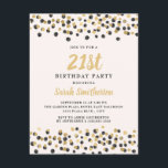 Invitation Parties scintillant Confetti en or noir blanc 21e<br><div class="desc">Elégante parties scintillant de confettis noir et or sur blanc 21ème anniversaire invitation pour les femmes.</div>