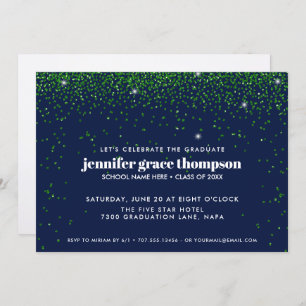 Invitation Parties scintillant Confetti Green Blue Photo Grad
