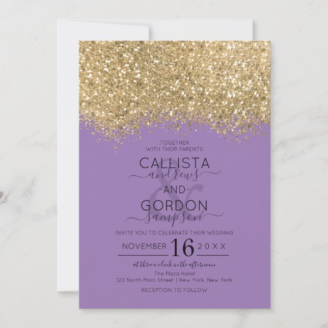 Invitation Parties scintillant Confetti Mariage de luxe moder (Devant)