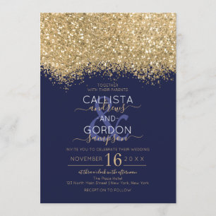 Invitation Parties scintillant Confetti Mariage de luxe moder