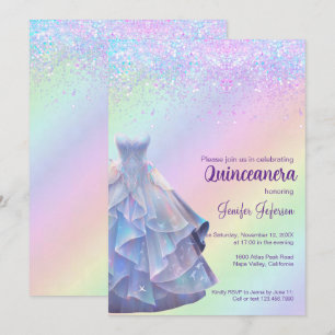 Invitation Parties scintillant confetti Quinceanera Invitatio