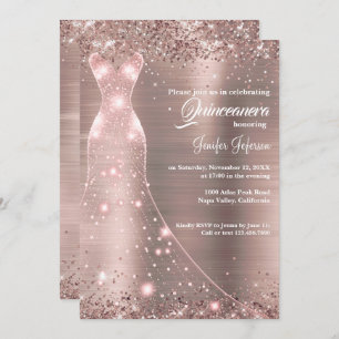 Invitation Parties scintillant confetti Quinceanera Invitatio