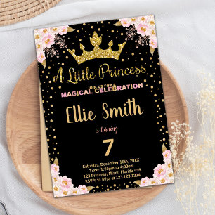 Invitation Parties scintillant Couronne violet princesse Anni