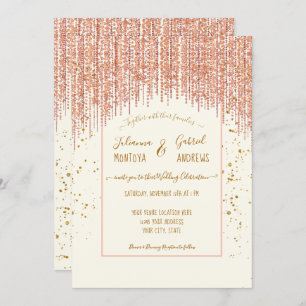 Invitation  Parties scintillant d'allumage Rose ivoirien Invi
