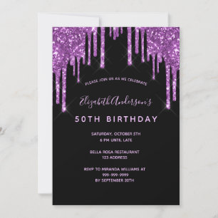 Invitation Parties scintillant d'anniversaire goutte à goutte