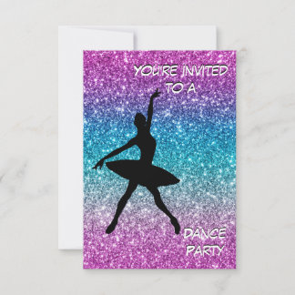 Invitation Parties scintillant Danse Ombre Anniversaire Fête