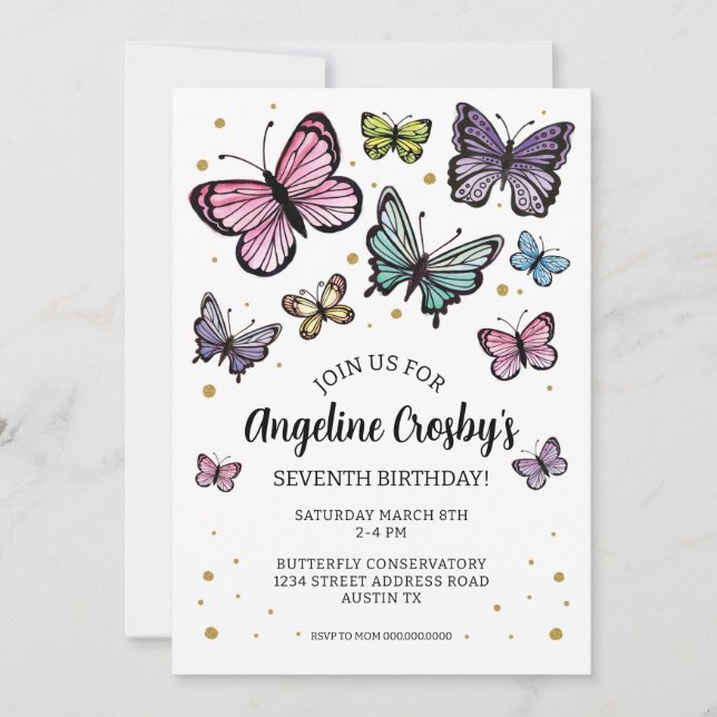 Invitation Parties scintillant d'aquarelle d'anniversaire pap (Devant)