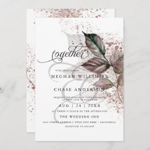Invitation Parties scintillant d'aquarelle moderne Foliage Ba