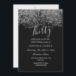 Invitation Parties scintillant d'argent Confetti Black 30e an<br><div class="desc">Parties scintillant d'argent Confetti Black 30e anniversaire Invitation Belle Parties scintillant d'or Faux Confetti Invitation. Collection correspondante dans Niche et Nest store. Design avec l'aimable autorisation de Studio Danemark</div>