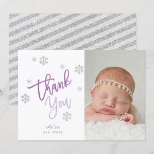 Invitation Parties scintillant d'argent d'hiver Merci de floc