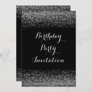 Invitation Parties scintillant d'argent élégant Anniversaire
