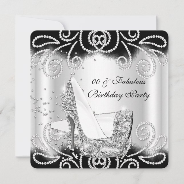 Invitation Parties scintillant d'argent fabuleux talons hauts (Devant)