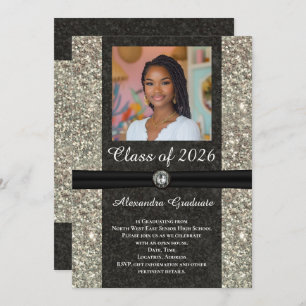 Invitation Parties scintillant d'argent Gem classe de photo d