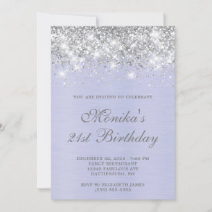 Invitation Parties scintillant d'argent Métal pourpre Bold 21