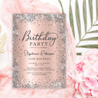 Parties scintillant d'argent Rose or métal 10e ann