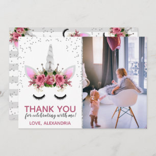 Invitation Parties scintillant d'argent Unicorn Princesse Mer