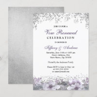 Parties scintillant d'argent violet fleuri Vow Ren