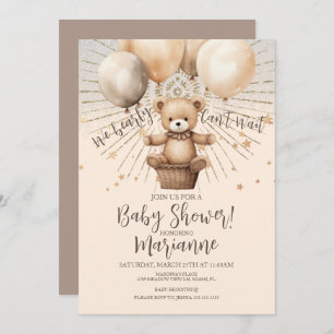 Invitation Parties scintillant de Baby shower d'ours Bohemian