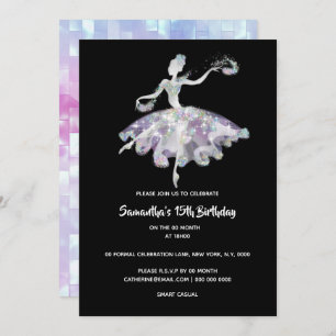 Invitation parties scintillant de Ballerina confetti