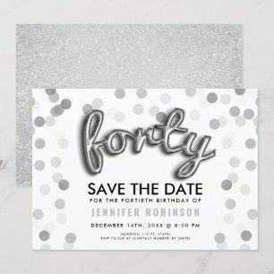 Invitation Parties scintillant de ballons d'argent Confetti 4