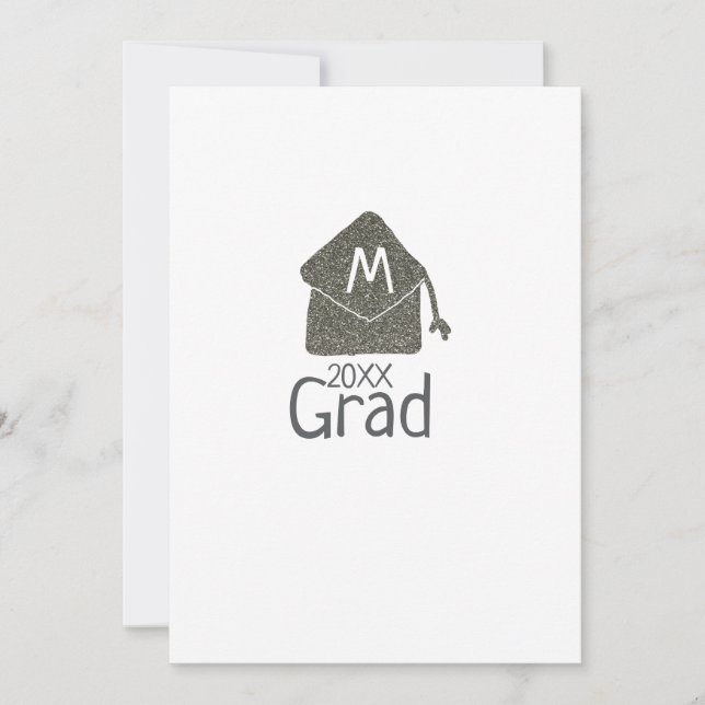 Invitation Parties scintillant de bouchon de graduation en ar (Devant)