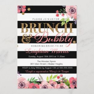 Invitation Parties scintillant de Brunch et de Bubbly Fête de