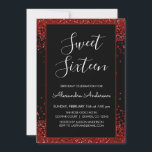 Invitation Parties scintillant de coeur rouge Étincelle Sweet<br><div class="desc">Red Hearts Monogramme Nom et Confetti initiale Parties scintillant étincelante Sweet sixteen Anniversaire Invitation de fête. Cette invitation Sweet 16 est parfaite pour la Red Confetti Sparkle Parties scintillant Sweet 16 Anniversaire à la recherche de célébrer avec Red Hearts pour la Saint-Valentin.</div>