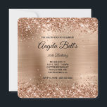 Invitation Parties scintillant de cuivre brossé huile Fancy M<br><div class="desc">Une invitation glamour monogrammed 30e anniversaire arrondie forme carré d'angle pour elle. Faux parties scintillant en cuivre brillant avec étincelles contre une image graphique en feuille de métal brossé. On peut customiser le monogramme de calligraphie noir et blanc au centre. Tous les éléments brillants et brillants de ce design girly...</div>