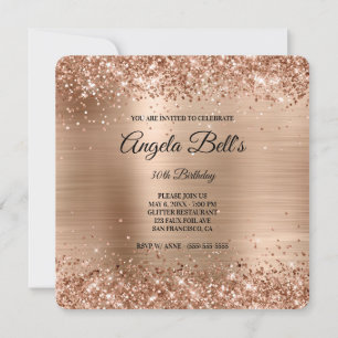 Invitation Parties scintillant de cuivre brossé huile Fancy M