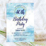 Invitation Parties scintillant de démarrage abstraite couleur<br><div class="desc">Splash abstraite simple bleu avec parties scintillant anniversaire invitation fête. Agréable pour les fêtes d'hiver. Simple,  élégant,  adapté aux femmes et aux hommes.</div>