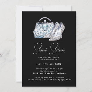 Invitation parties scintillant de diamants violets sweet sixt