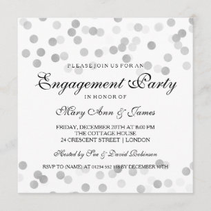 Invitation Parties scintillant de Faux Argent Foil