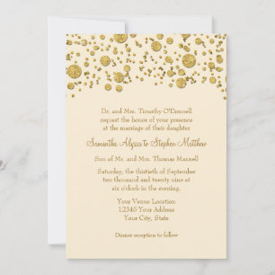 Invitation Parties scintillant de feuille d'or Confetti Dots