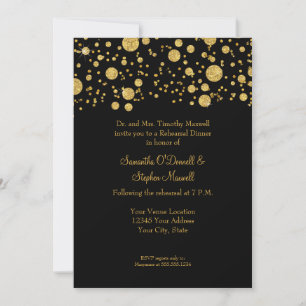 Invitation Parties scintillant de feuille d'or points Confett