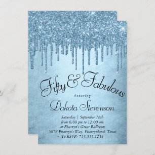 Invitation Parties scintillant de glace à goutte   Glitzy Blu