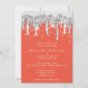 Invitation Parties scintillant  de goutte Mariage nuptiale ar
