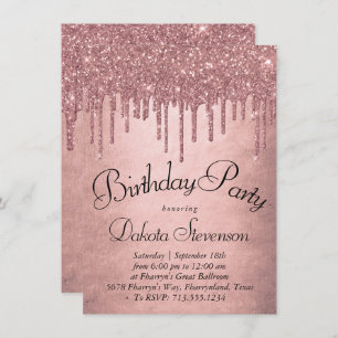 Invitation Parties scintillant de la broche à goutte Annive