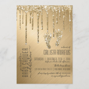 Invitation Parties scintillant de luxe Sparkly Gold Drivers B