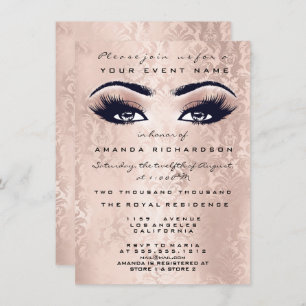 Invitation Parties scintillant de maquillage rose pâle Yeux 1