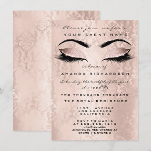 Invitation Parties scintillant de maquillage rose vif Yeux 16
