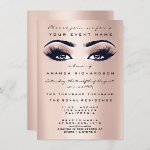 Invitation Parties scintillant de maquillage rose vif Yeux 16