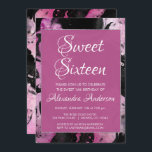 Invitation Parties scintillant de marbre violet étincelle dou<br><div class="desc">Sweet sixteen de marbre pourpre Invitation pour une galaxie torride avec étoiles 16e anniversaire fête. Cette invitation est parfaite pour une fête d'anniversaire de Purple Girly Sweet 16. Veuillez contacter le concepteur pour customiser les articles correspondants.</div>