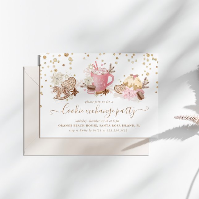 Invitation Parties scintillant de Noël Cookie Exchange Party (Créateur téléchargé)